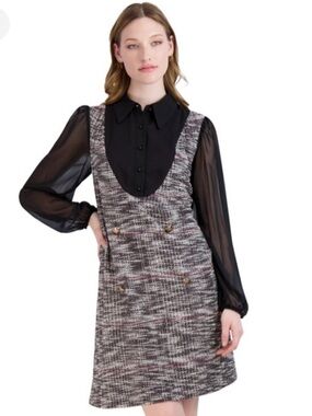 NWT Julia Jordan Tweed Mixed Media Dress - Size 8 & 10